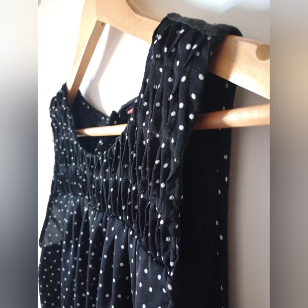 Elle Black Polka Dot Sleeveless Top Size Medium - Picture 8 of 10